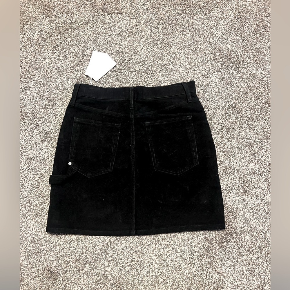 HELMUT LANG Black Femme Utility Moleskin Tuxedo Mini Skirt size 27 NWT - Picture 9 of 15